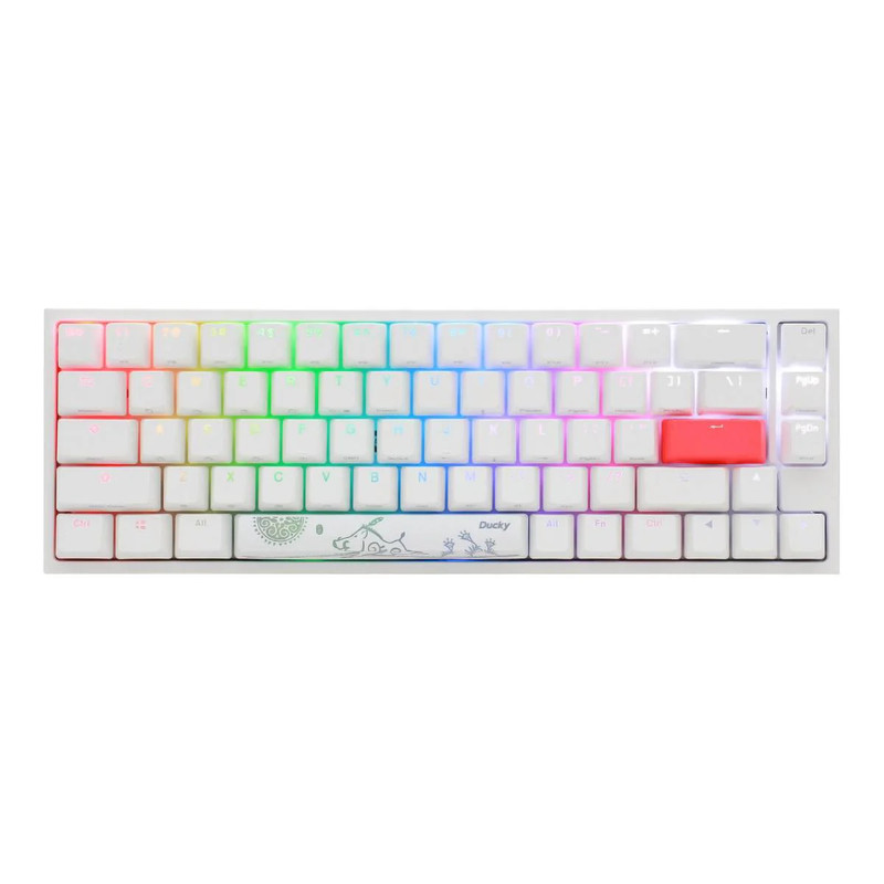 Ducky One 2 SF White RGB Mechanical Keyboard-Cherry Black Switch - لوحة مفاتيح